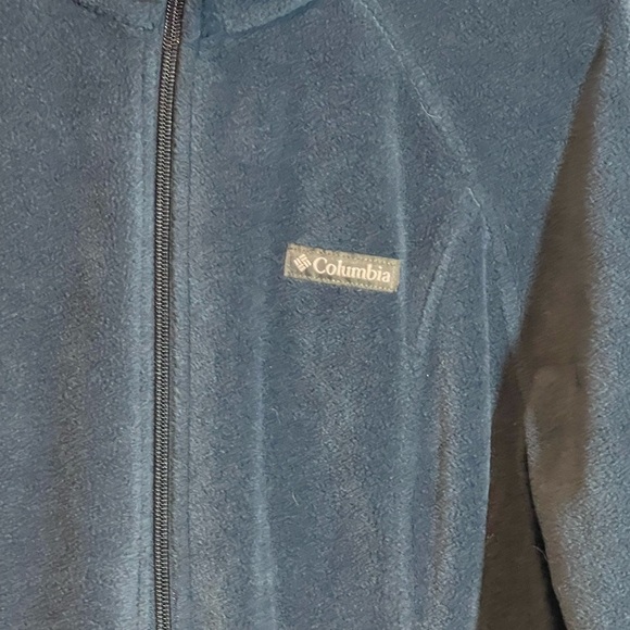 Columbia Blue Fleece Jacket Full-Zip Classic Fit - Picture 2 of 9